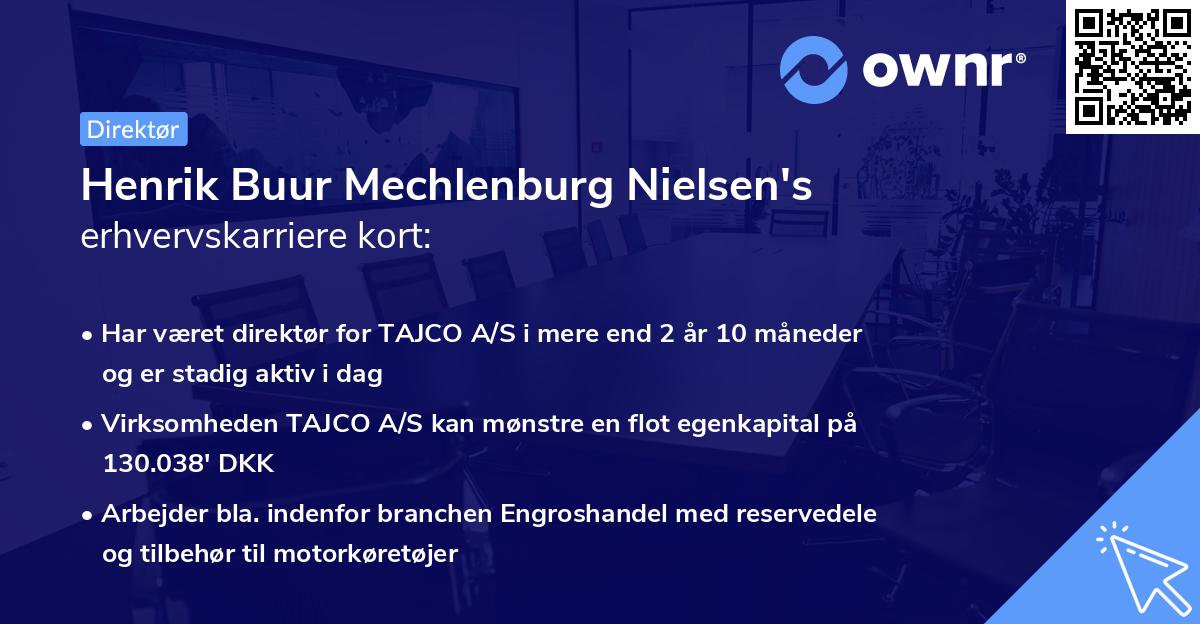 Henrik Buur Mechlenburg Nielsen's erhvervskarriere kort