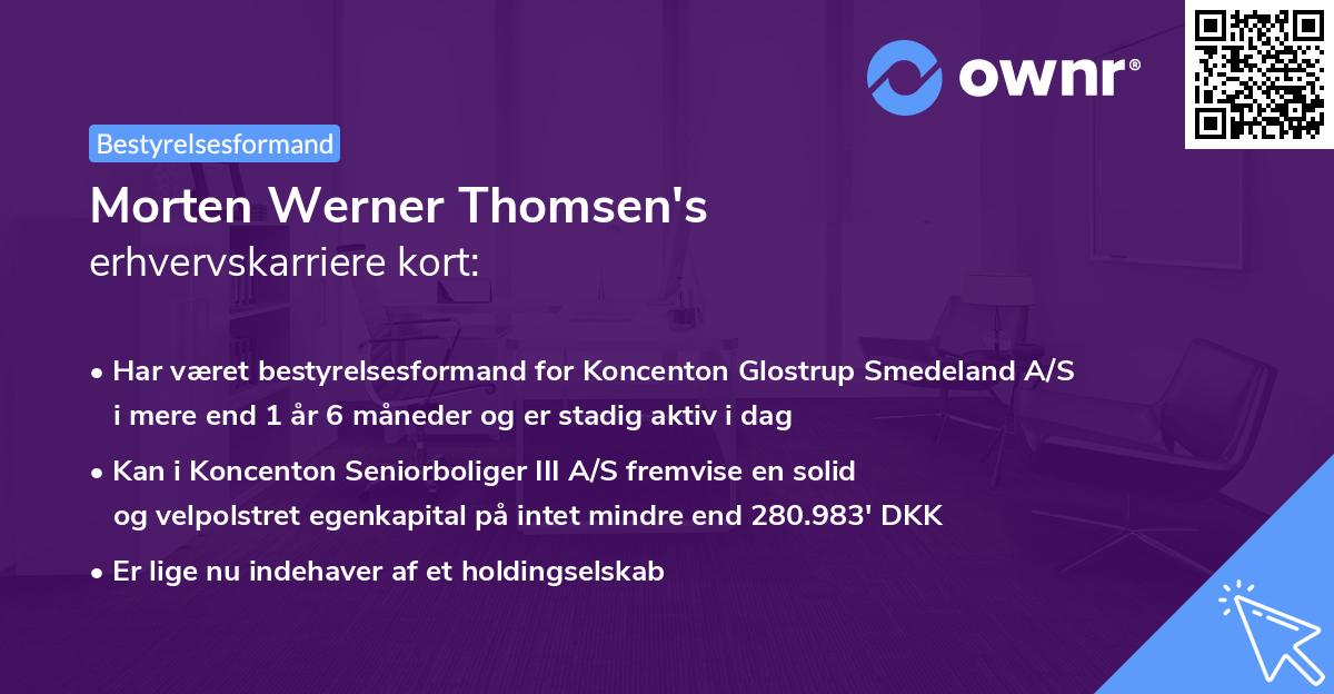 Morten Werner Thomsen's erhvervskarriere kort