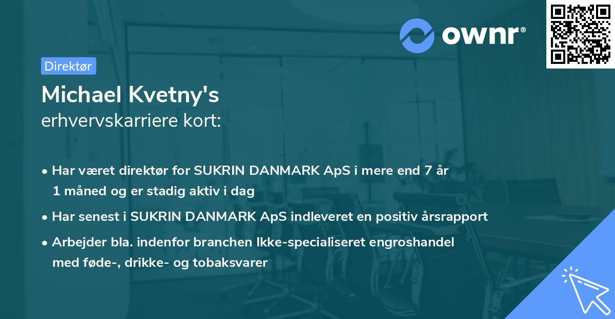 Michael Kvetny's erhvervskarriere kort