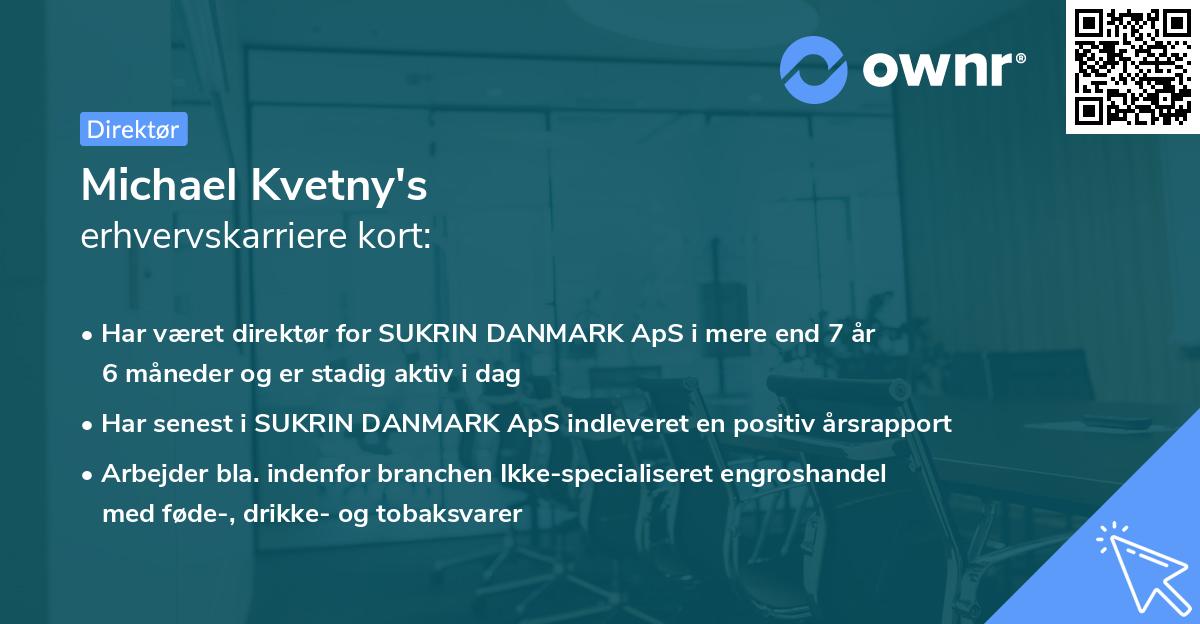 Michael Kvetny's erhvervskarriere kort