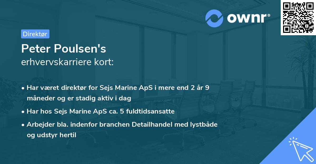 Peter Poulsen's erhvervskarriere kort