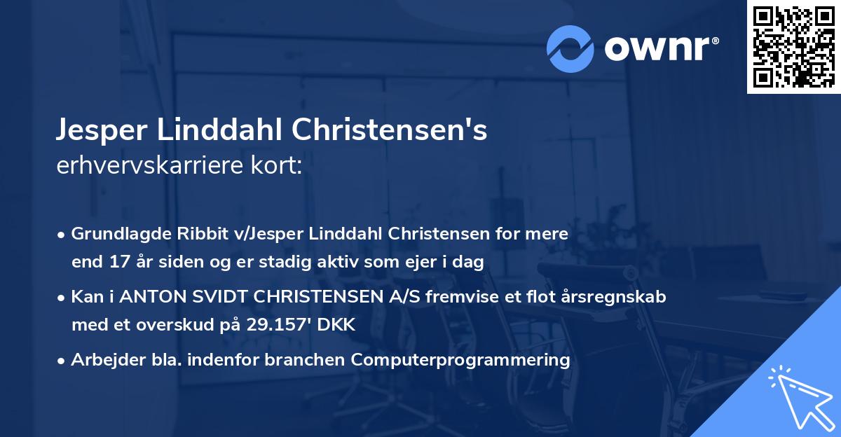 Jesper Linddahl Christensen's erhvervskarriere kort