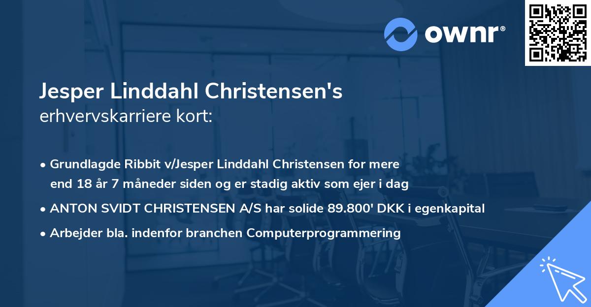 Jesper Linddahl Christensen's erhvervskarriere kort