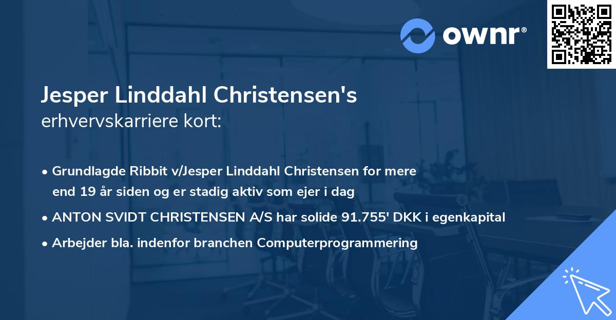 Jesper Linddahl Christensen's erhvervskarriere kort