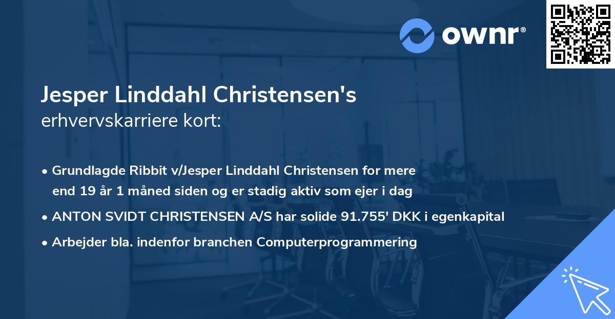 Jesper Linddahl Christensen's erhvervskarriere kort