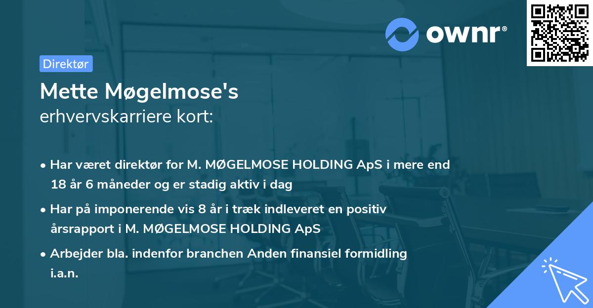 Mette Møgelmose's erhvervskarriere kort