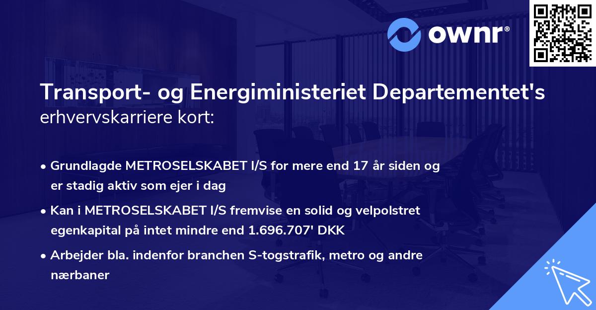 Transport- og Energiministeriet Departementet's erhvervskarriere kort