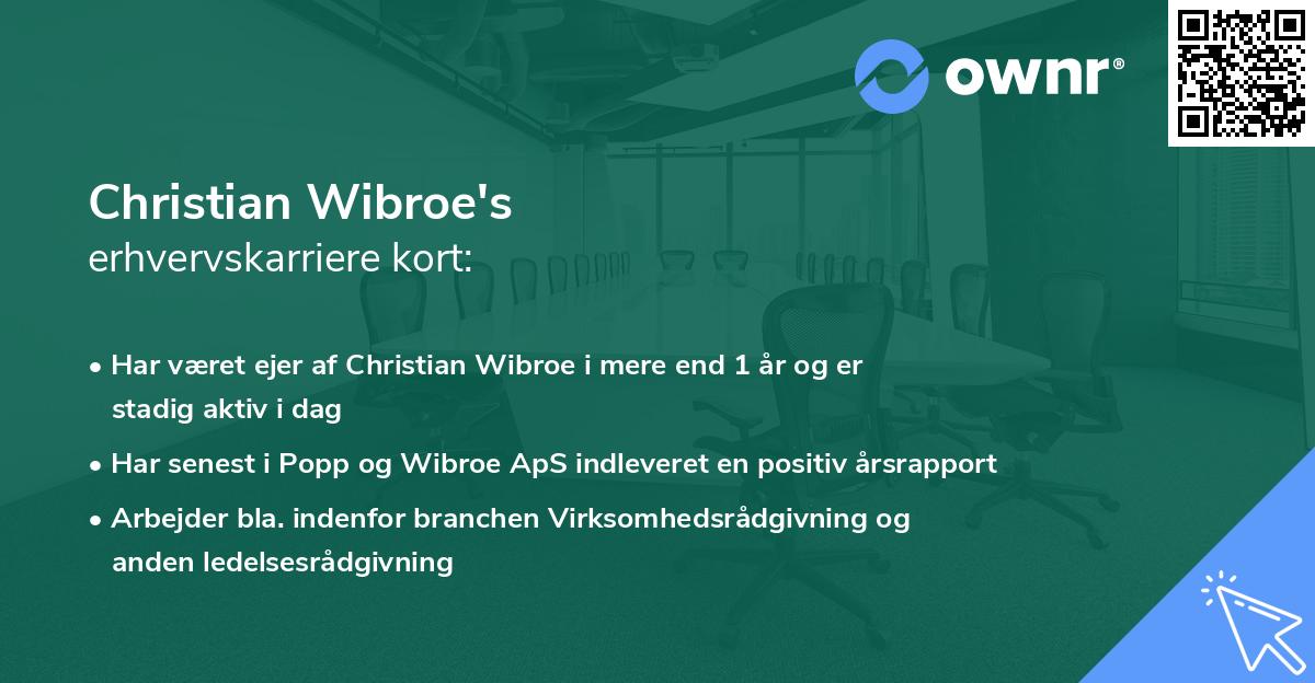 Christian Wibroe's erhvervskarriere kort
