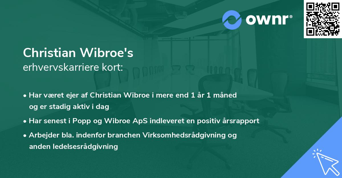 Christian Wibroe's erhvervskarriere kort