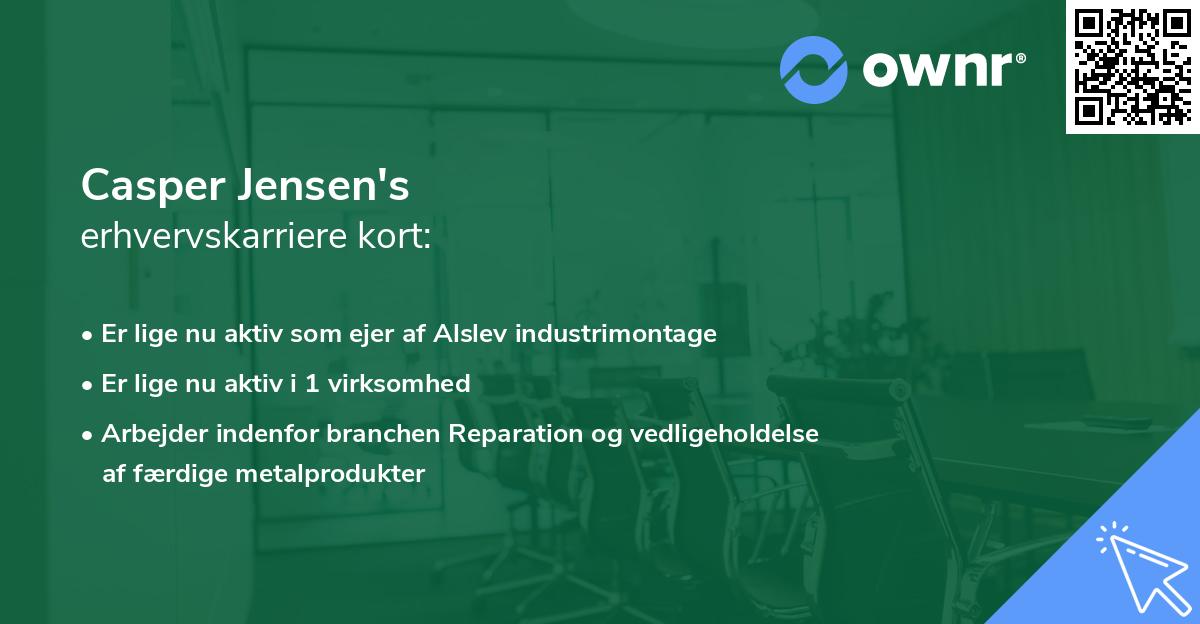 Casper Jensen's erhvervskarriere kort