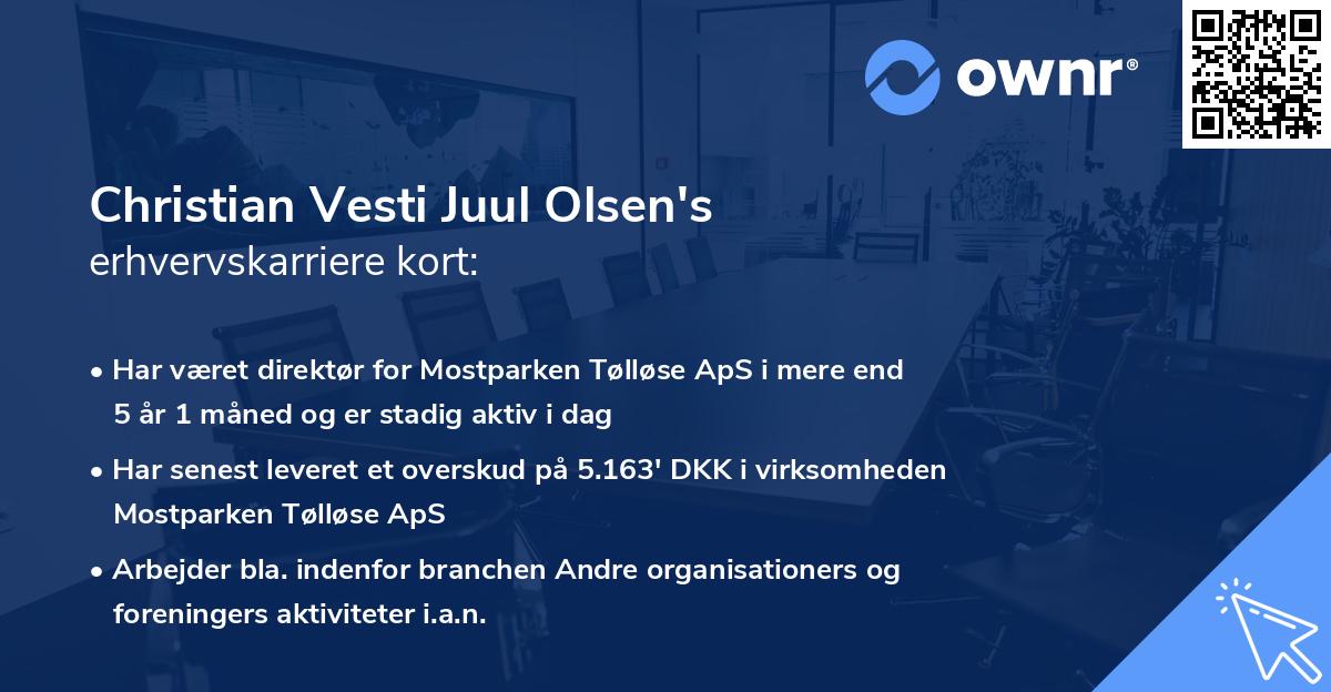 Christian Vesti Juul Olsen's erhvervskarriere kort