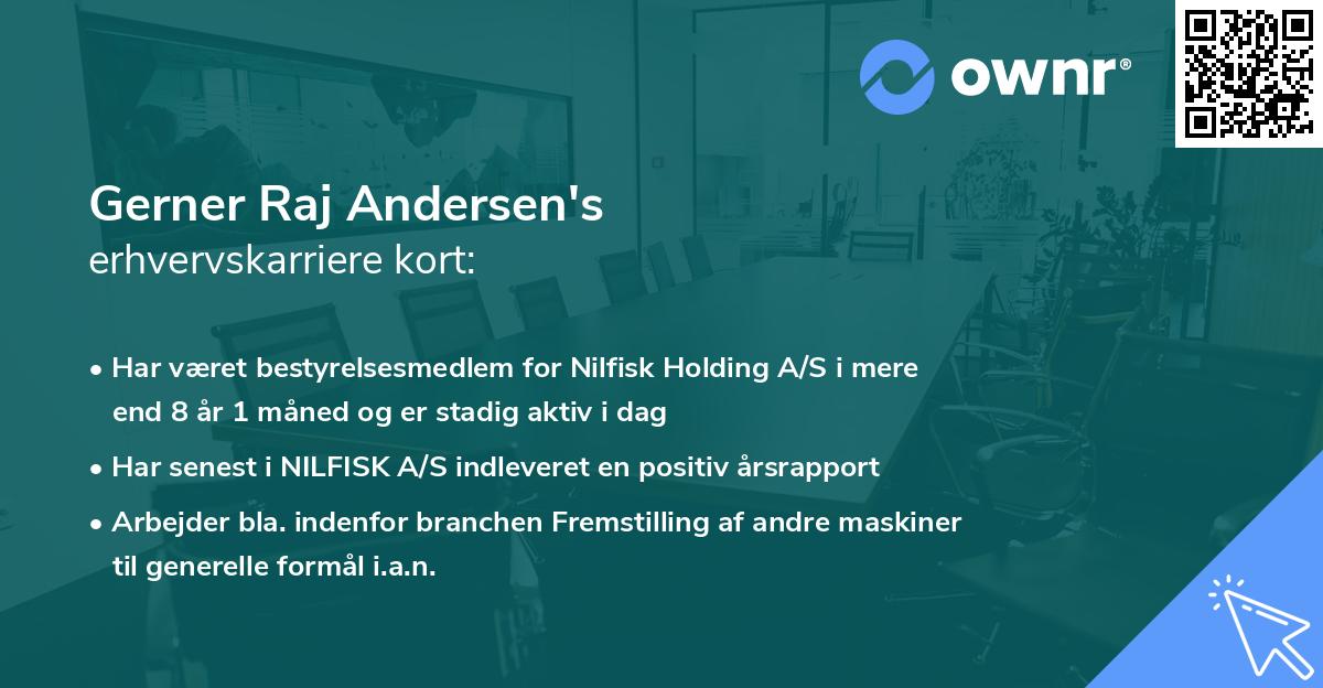 Gerner Raj Andersen's erhvervskarriere kort