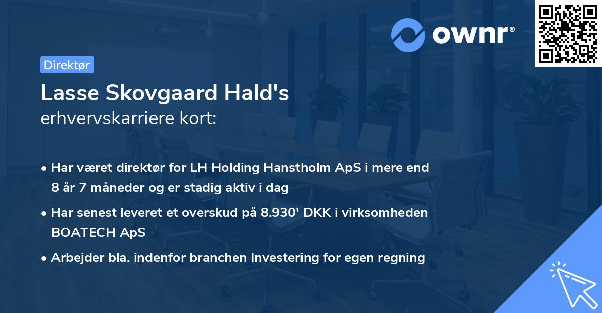 Lasse Skovgaard Hald's erhvervskarriere kort