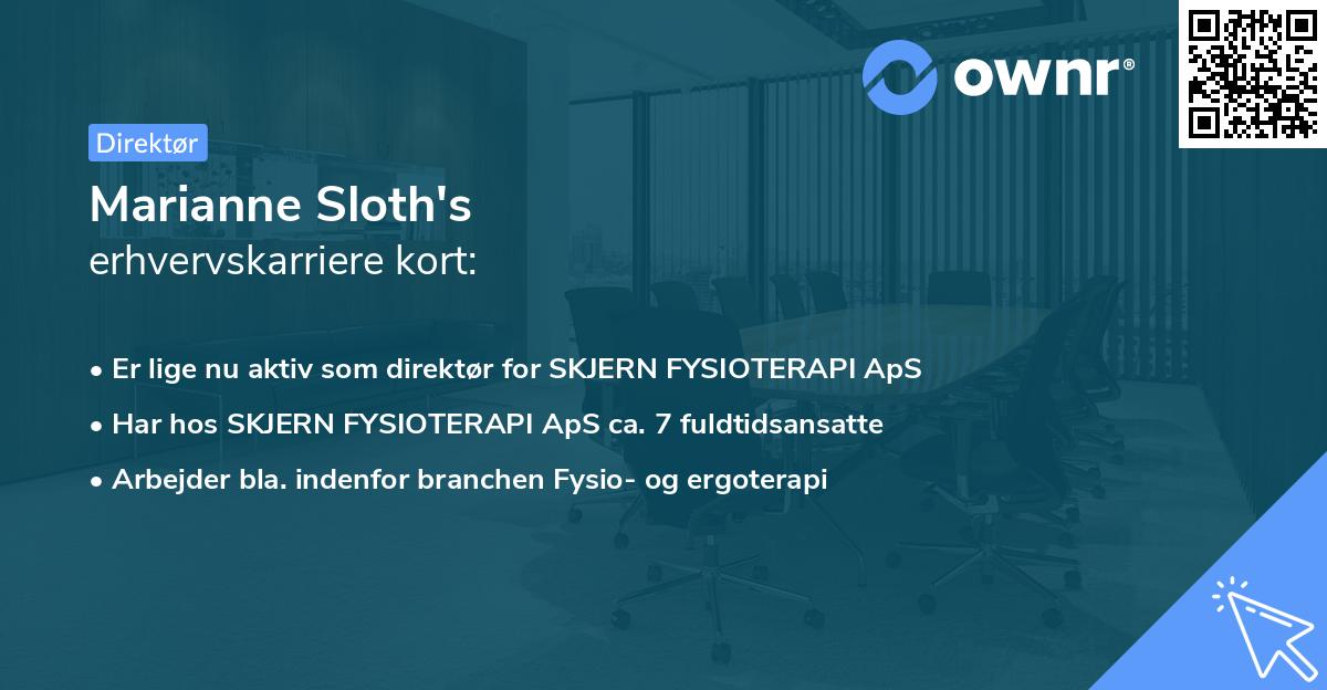 Marianne Sloth's erhvervskarriere kort