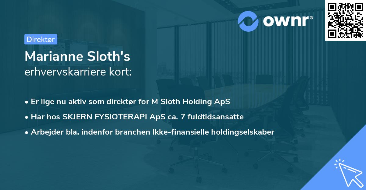 Marianne Sloth's erhvervskarriere kort
