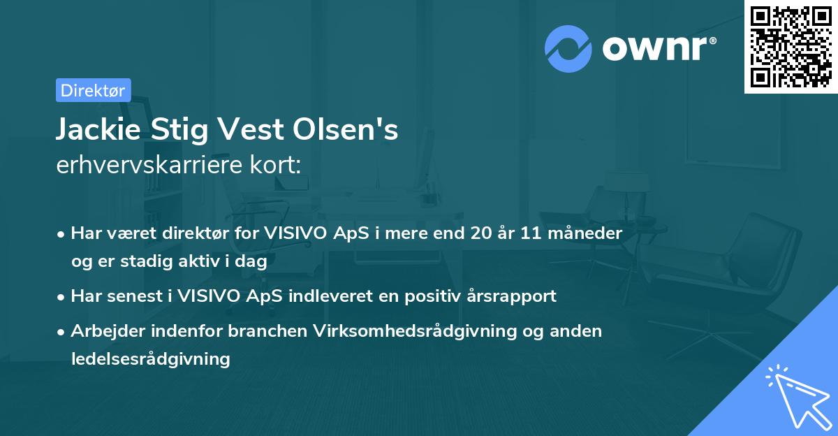 Jackie Stig Vest Olsen's erhvervskarriere kort
