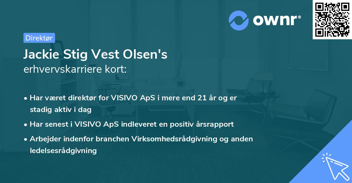 Jackie Stig Vest Olsen's erhvervskarriere kort