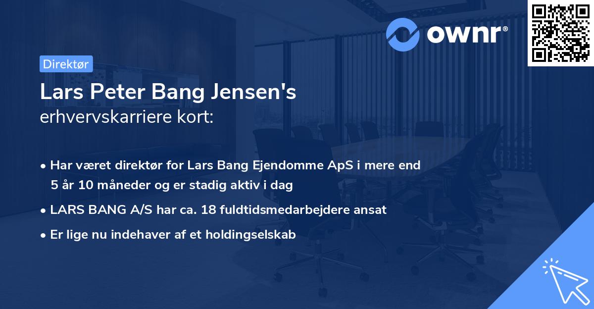 Lars Peter Bang Jensen's erhvervskarriere kort