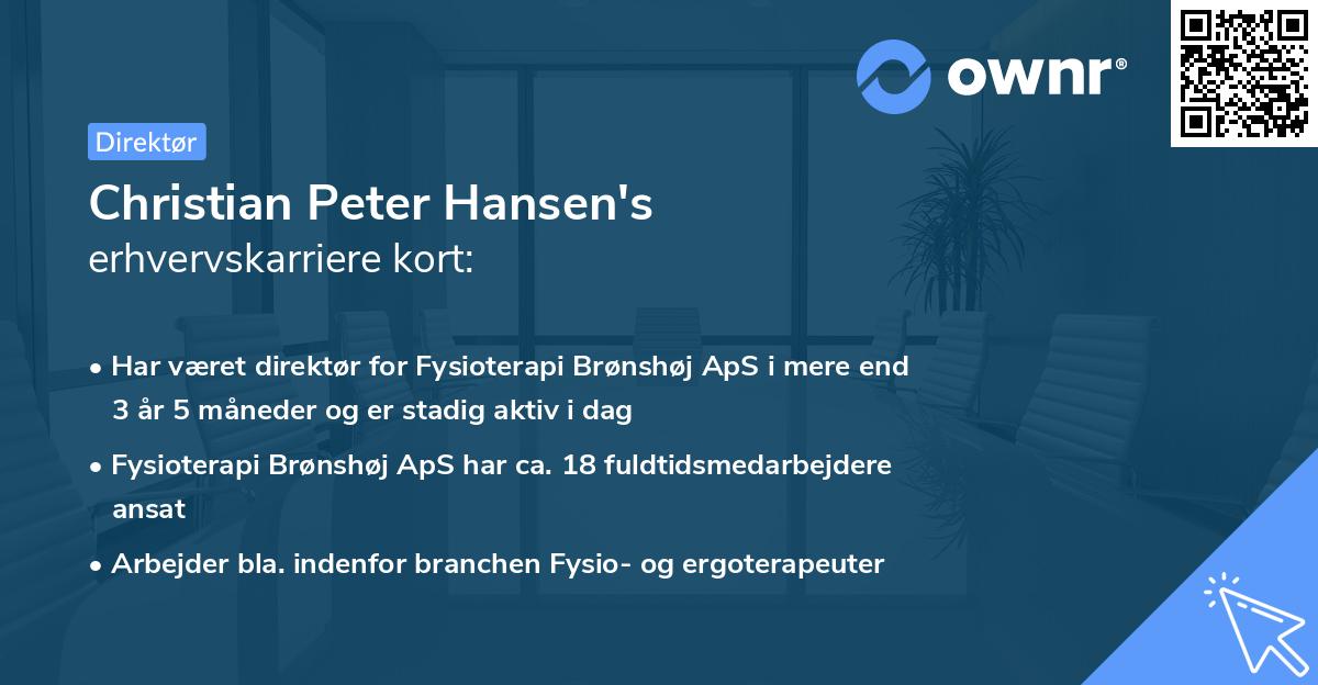 Christian Peter Hansen's erhvervskarriere kort