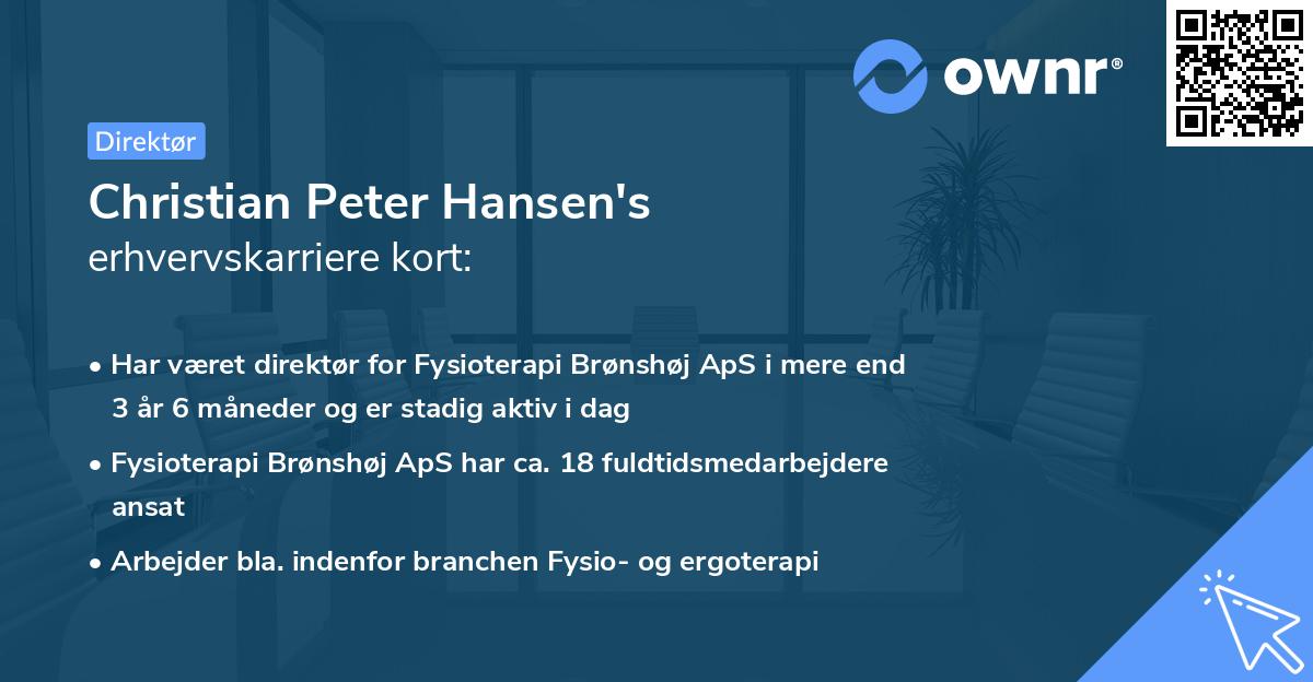 Christian Peter Hansen's erhvervskarriere kort