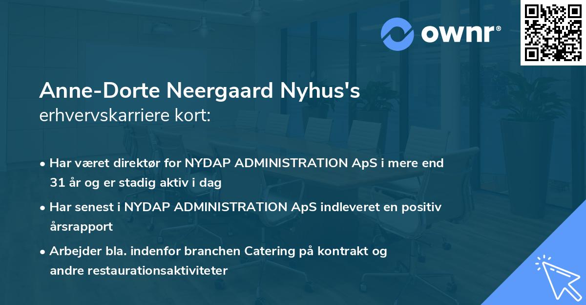 Anne-Dorte Neergaard Nyhus's erhvervskarriere kort