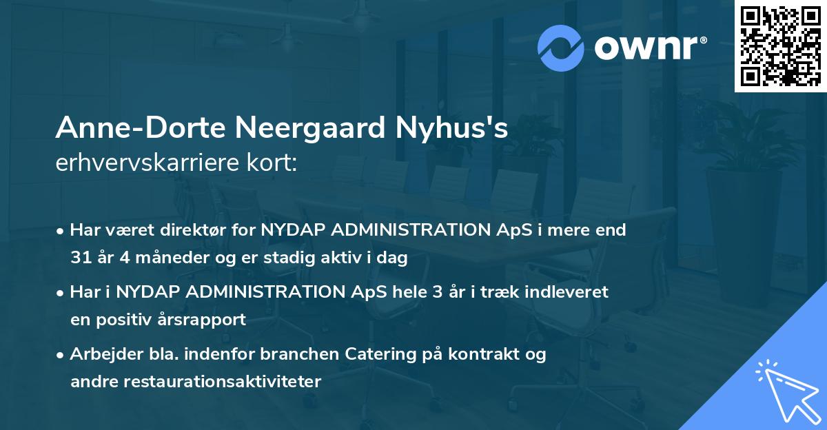 Anne-Dorte Neergaard Nyhus's erhvervskarriere kort