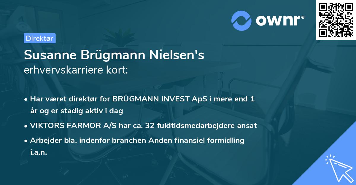 Susanne Brügmann Nielsen's erhvervskarriere kort