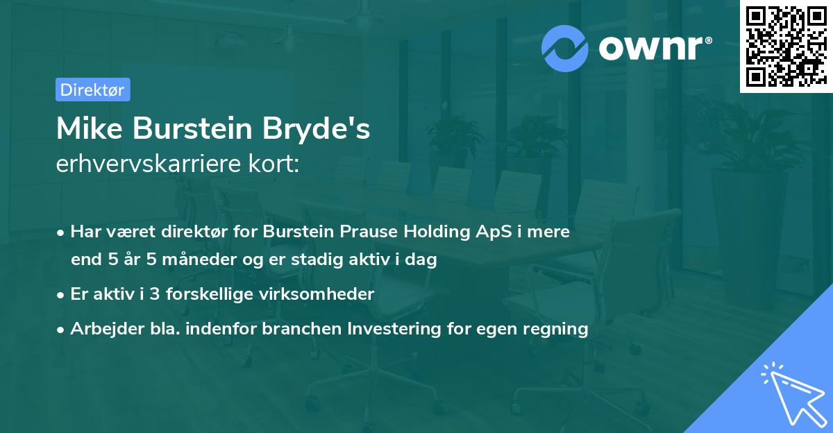 Mike Burstein Bryde's erhvervskarriere kort