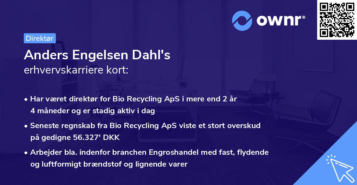 Anders Engelsen Dahl's erhvervskarriere kort