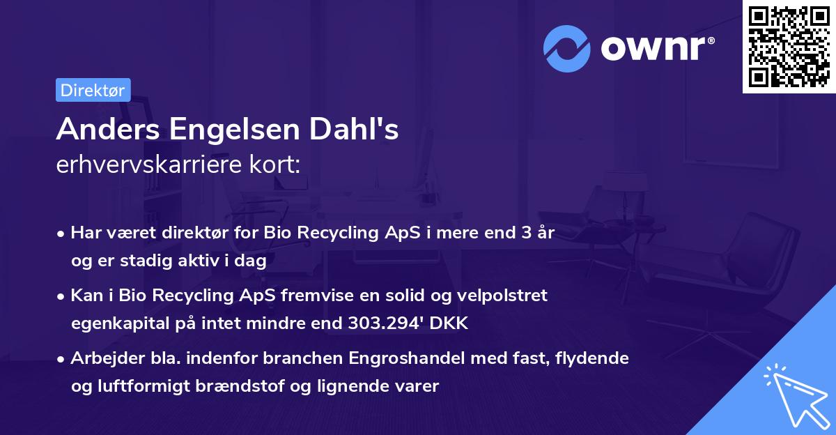 Anders Engelsen Dahl's erhvervskarriere kort