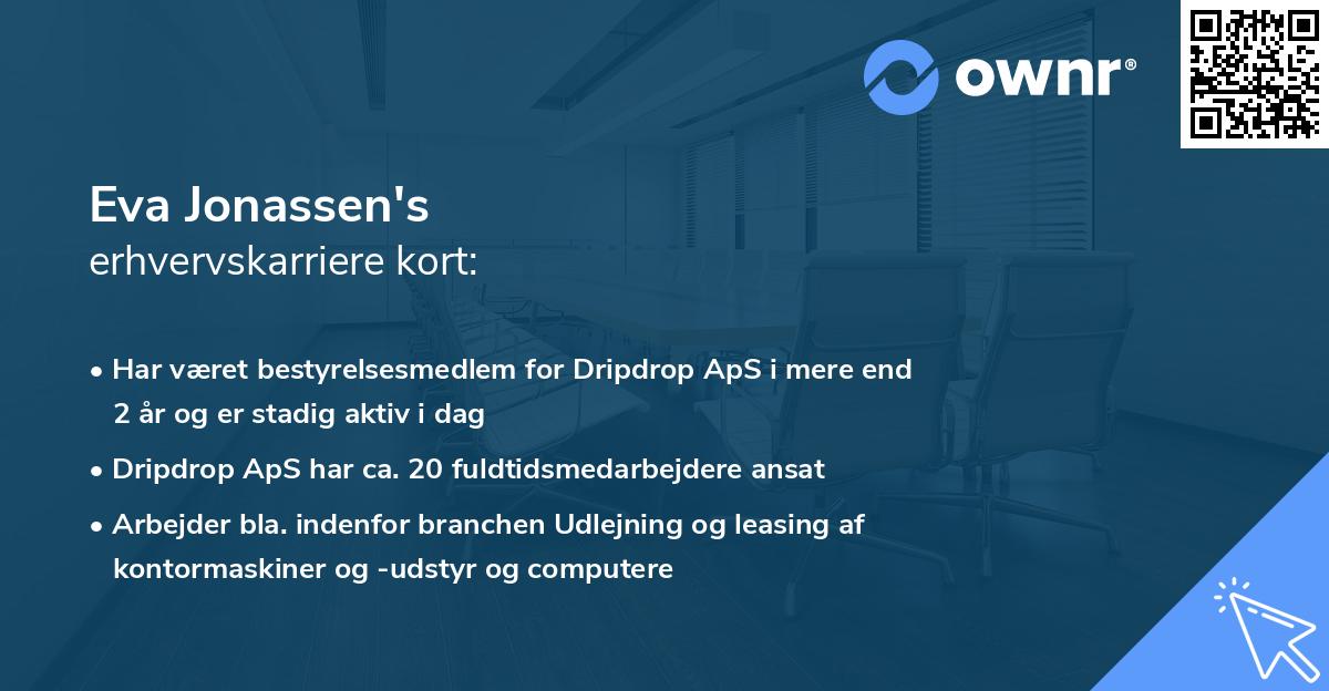 Eva Jonassen's erhvervskarriere kort