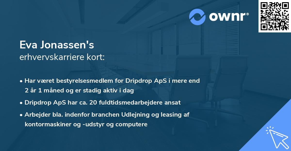 Eva Jonassen's erhvervskarriere kort