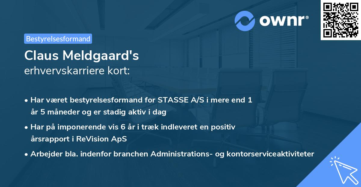 Claus Meldgaard's erhvervskarriere kort