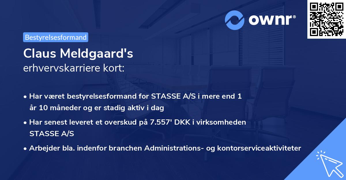 Claus Meldgaard's erhvervskarriere kort
