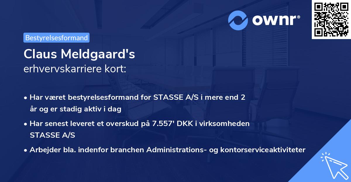 Claus Meldgaard's erhvervskarriere kort