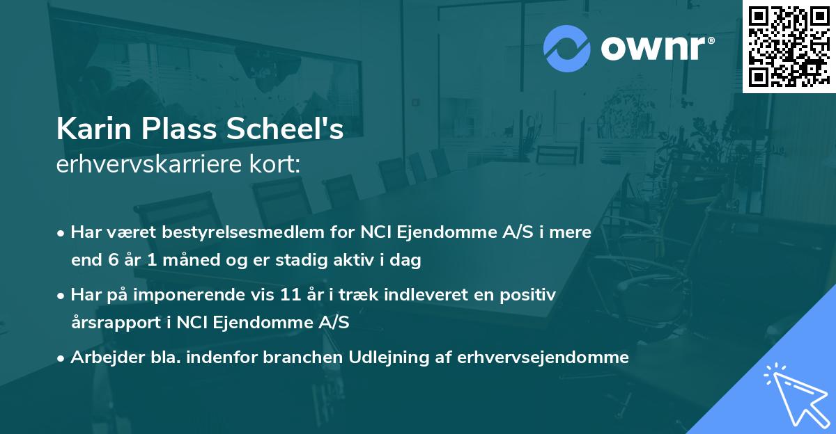 Karin Plass Scheel's erhvervskarriere kort