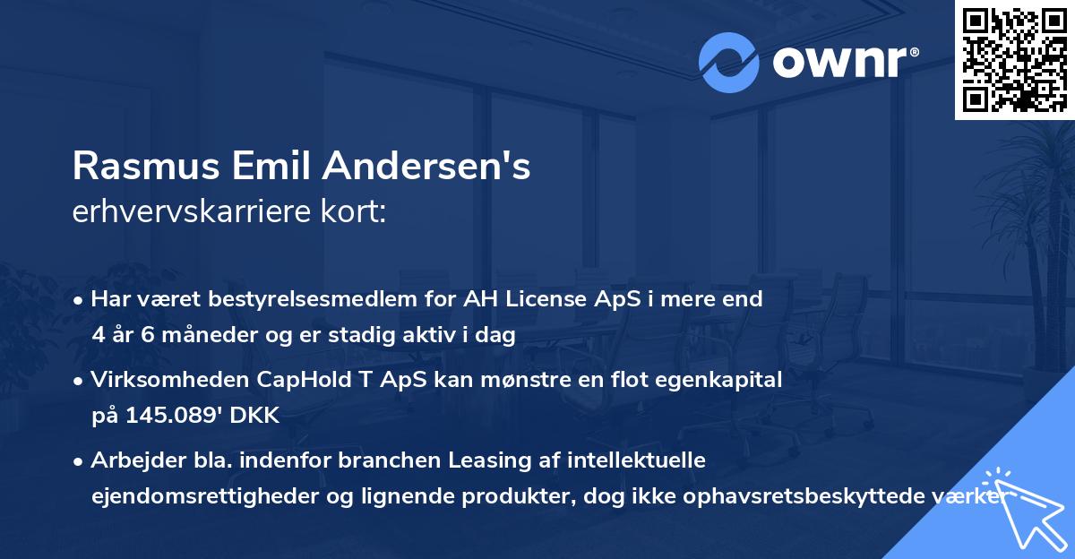 Rasmus Emil Andersen's erhvervskarriere kort