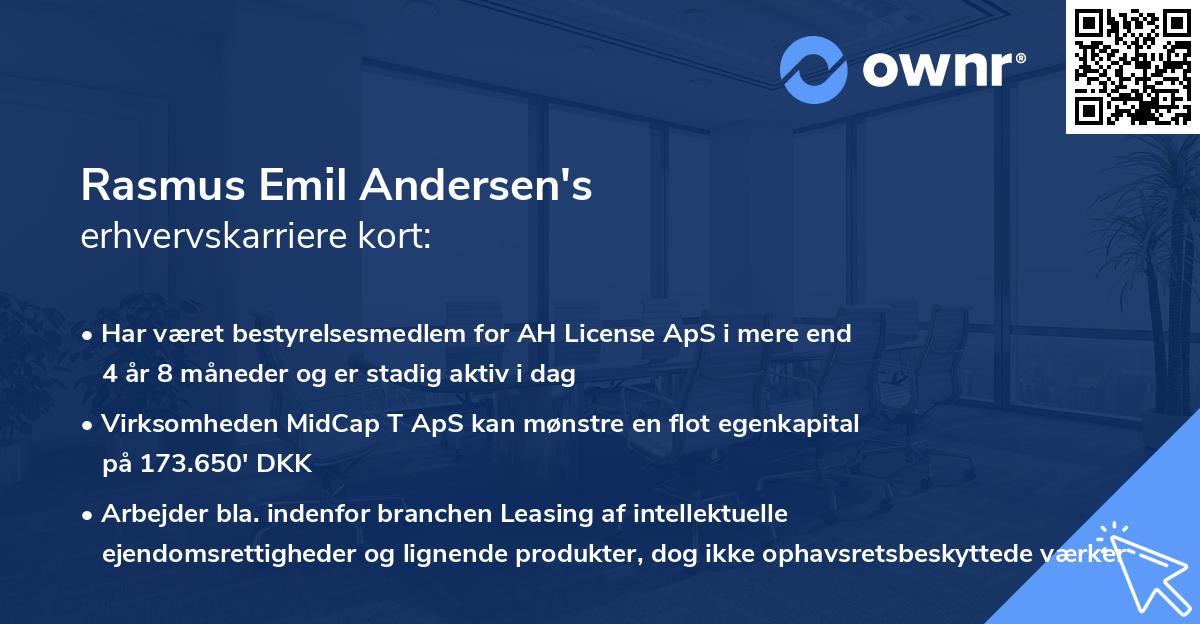 Rasmus Emil Andersen's erhvervskarriere kort