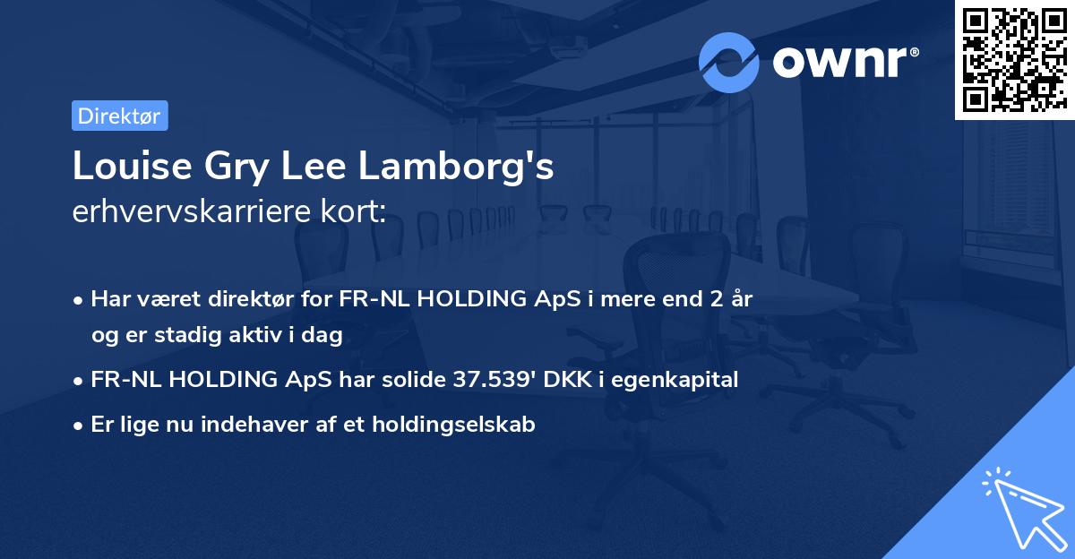 Louise Gry Lee Lamborg's erhvervskarriere kort