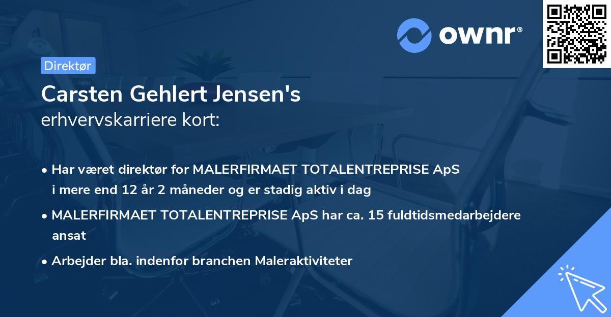 Carsten Gehlert Jensen's erhvervskarriere kort