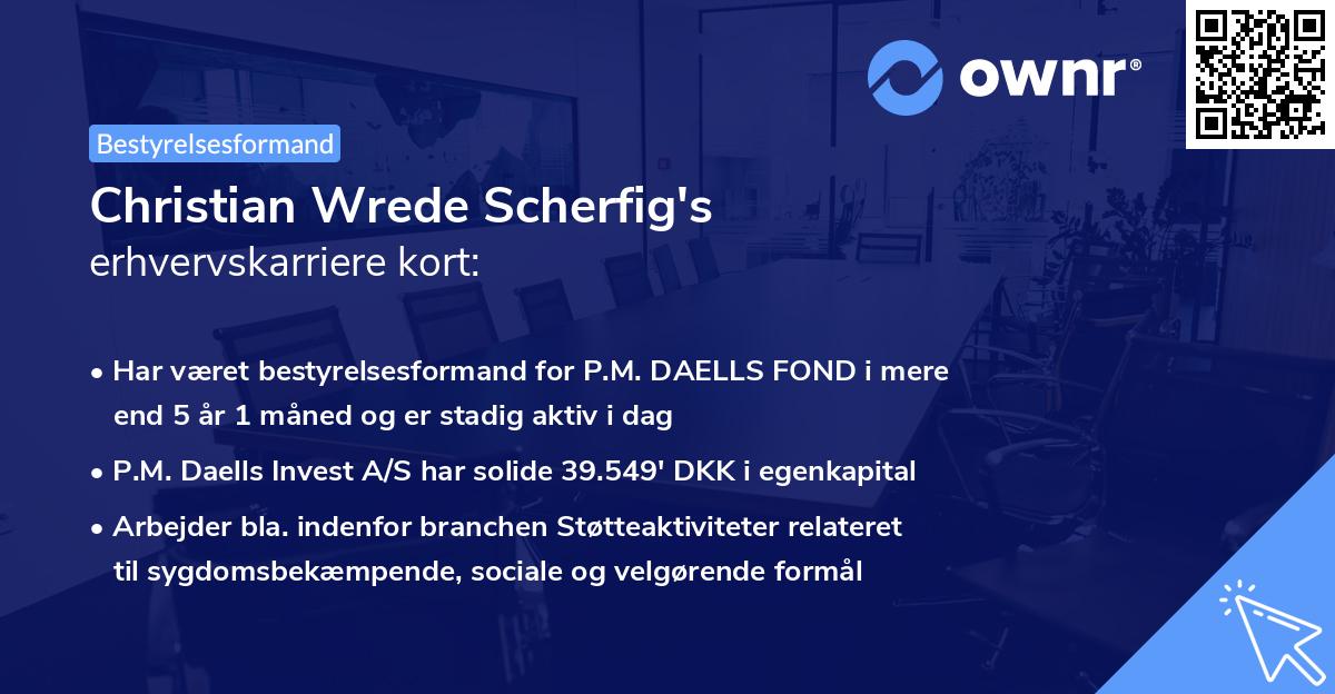 Christian Wrede Scherfig's erhvervskarriere kort