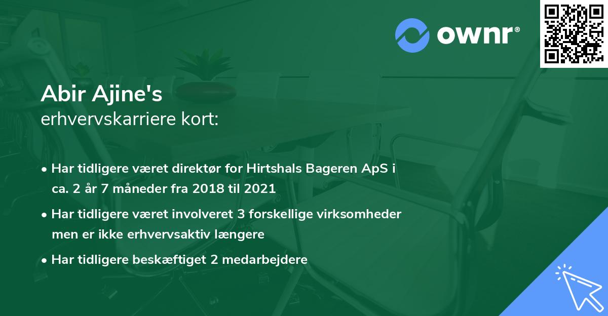 Abir Ajine's erhvervskarriere kort