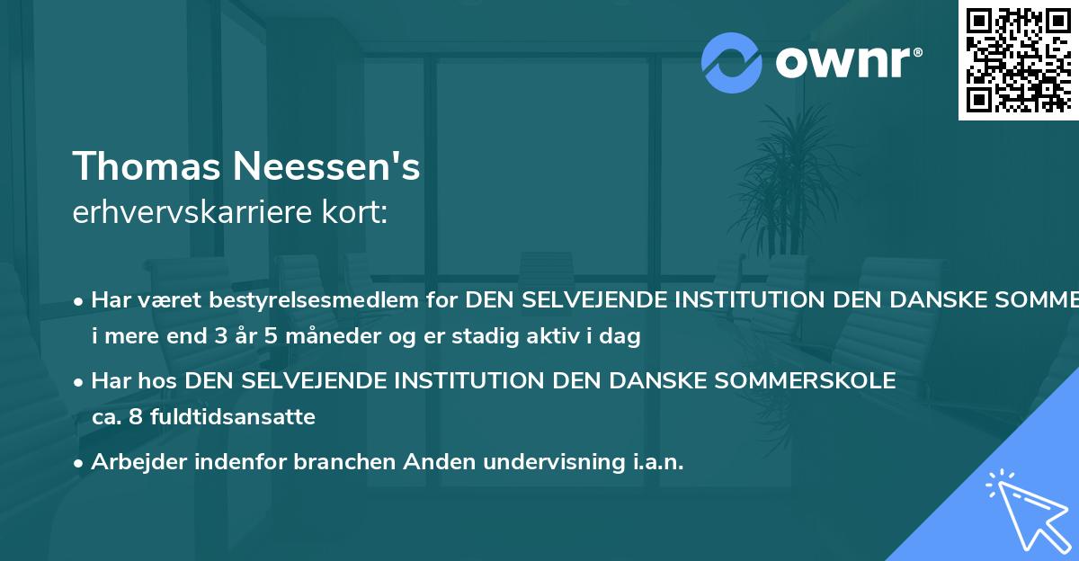 Thomas Neessen's erhvervskarriere kort