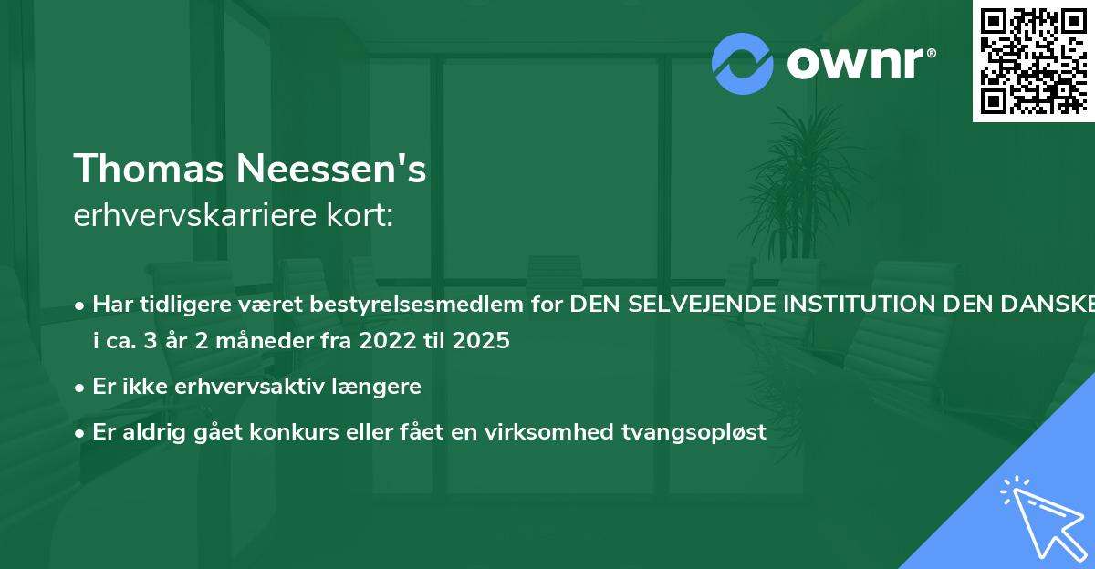 Thomas Neessen's erhvervskarriere kort