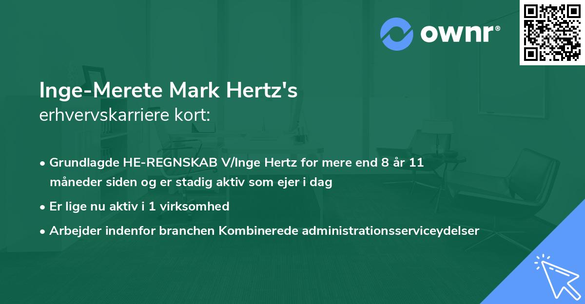 Inge-Merete Mark Hertz's erhvervskarriere kort