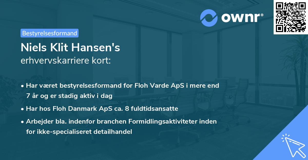 Niels Klit Hansen's erhvervskarriere kort