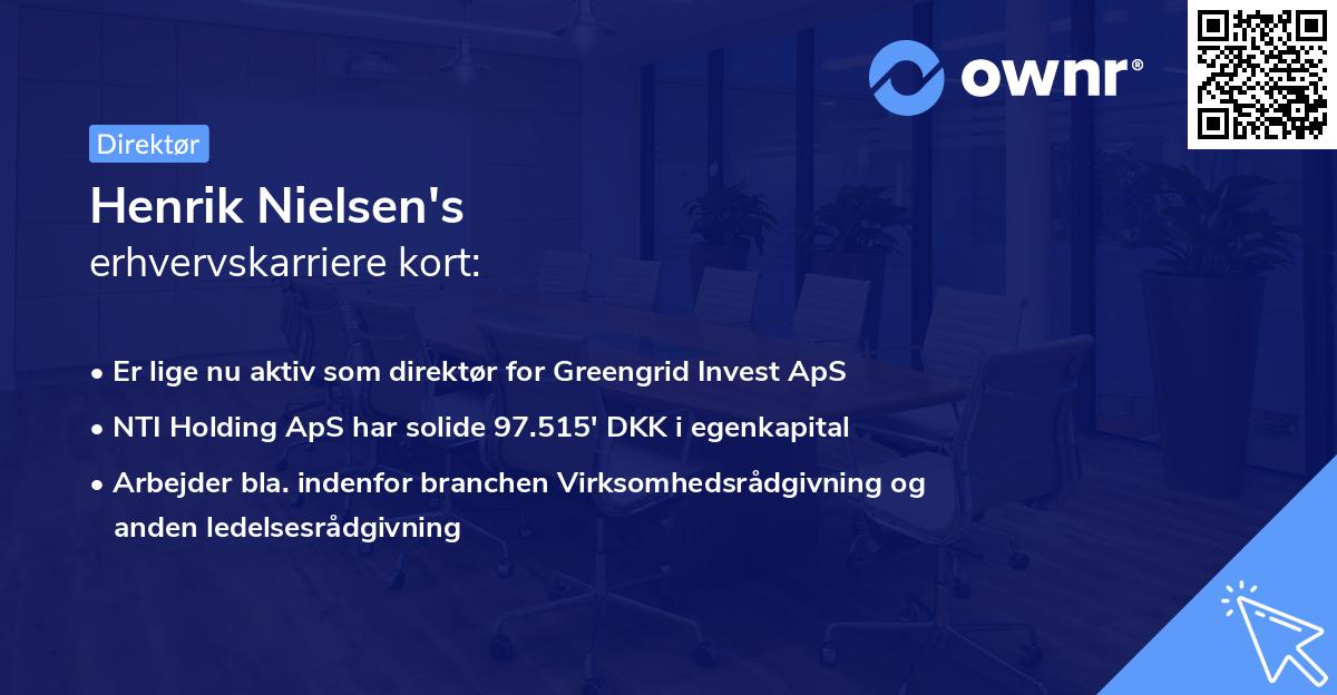 Henrik Nielsen's erhvervskarriere kort