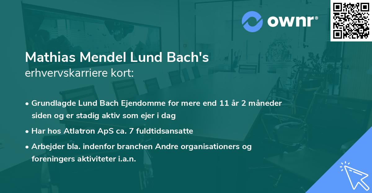 Mathias Mendel Lund Bach's erhvervskarriere kort