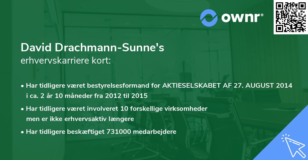 David Drachmann-Sunne's erhvervskarriere kort