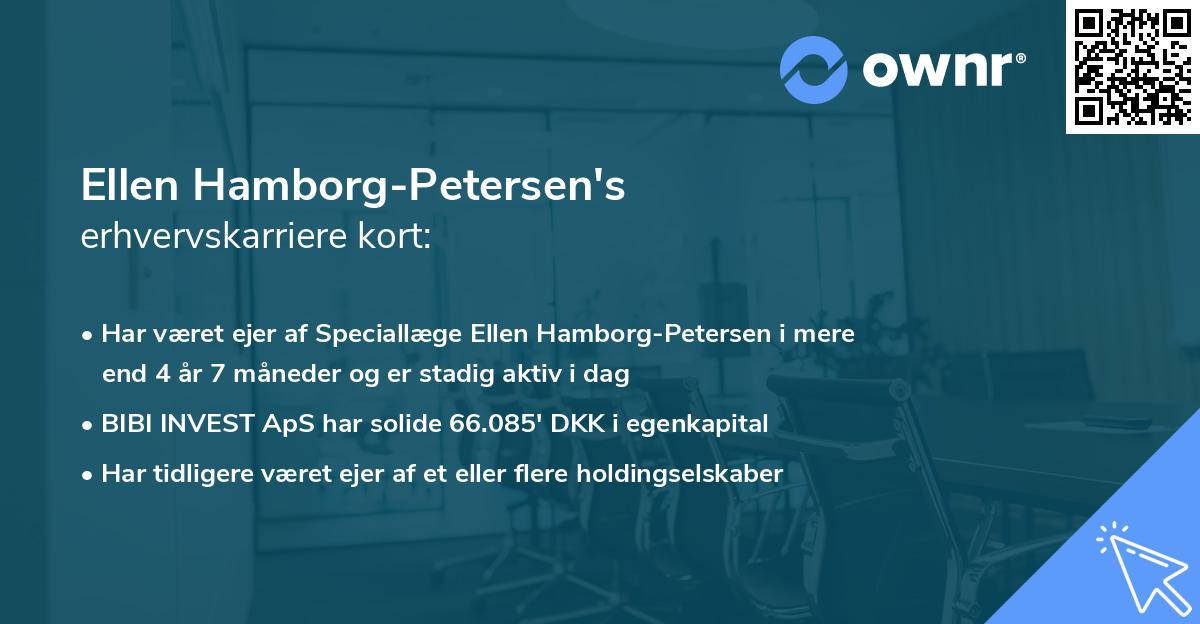 Ellen Hamborg-Petersen's erhvervskarriere kort